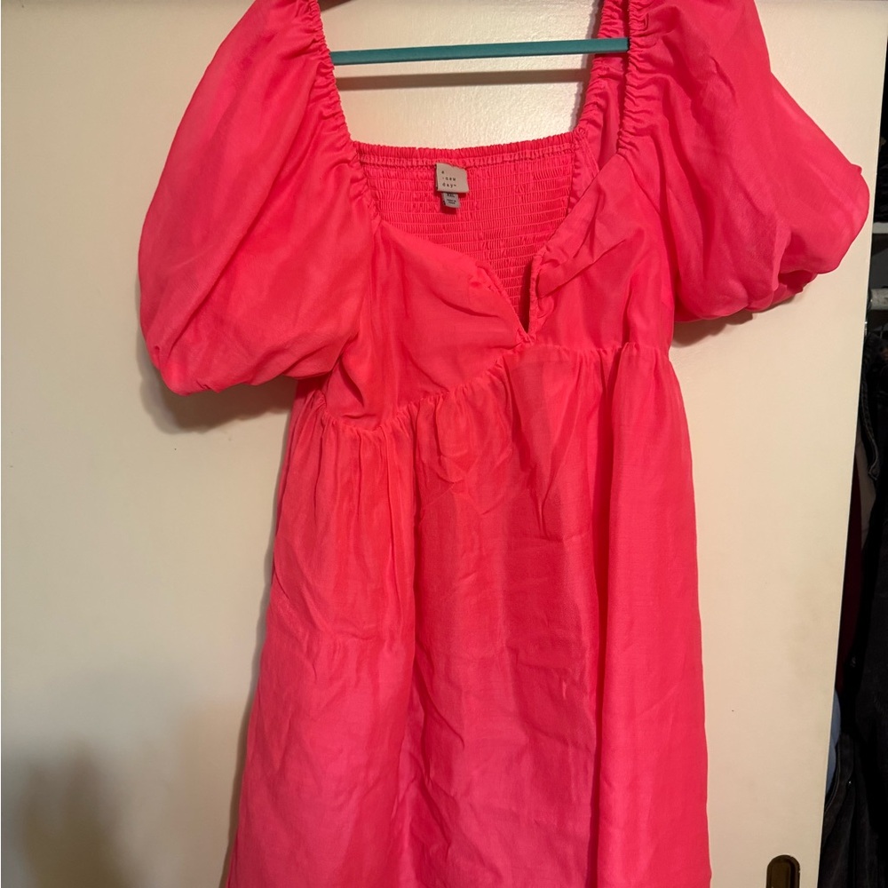 a new day Pink Puff Sleeve Mini Dress